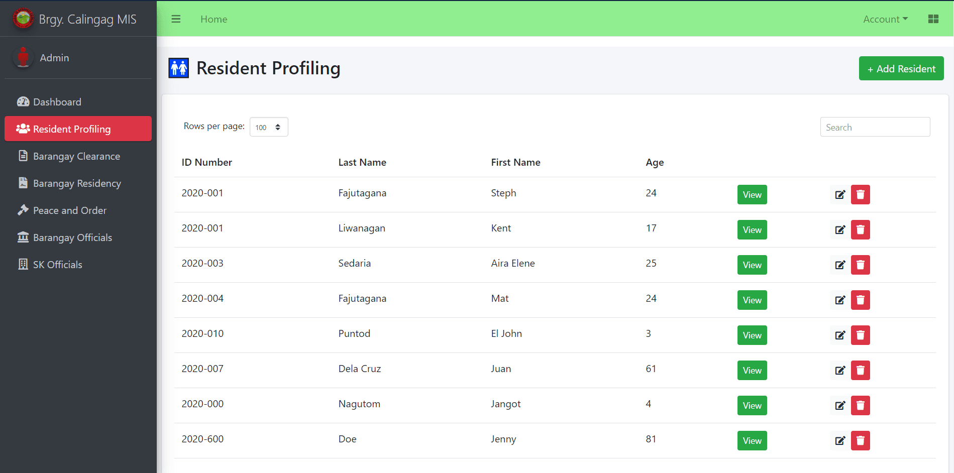 Barangay Management Information System